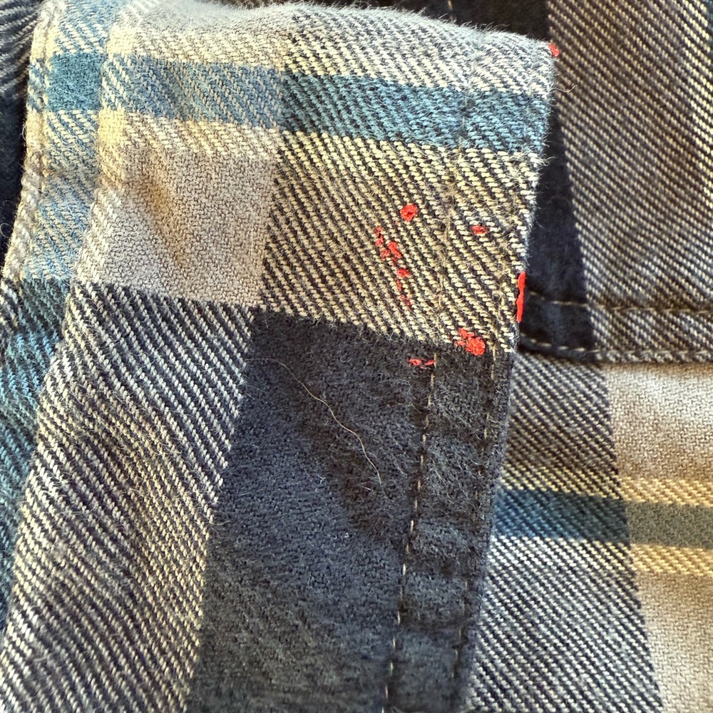 LL Bean Fleece Lined Flannel Plaid Button Up Shirt Jacket Shacket Large Tall - Picture 11 of 11